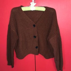 Maroon Crop top cardigan